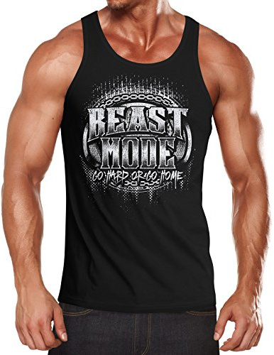 MoonWorks Herren Tank-Top Beast Mode Schwarz XL