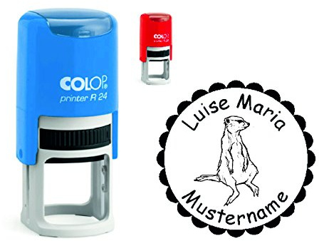 Stempel Kinderstempel ERDMÄNNCHEN - mit Motiv und persönlichem Namen - für Kinder