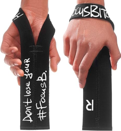 WARM BODY COLD MIND V1 Lifting Wrist Straps for Olympic Weightlifting, Rated at 660 lb, for Weight Lifting Bodybuilding Powerlifting Deadlift Gym Fitness Crossfit, Heavy Duty (#FocusB)