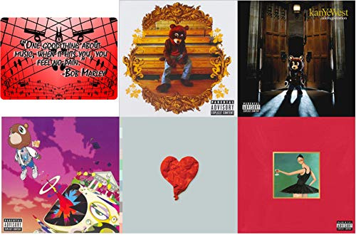 Kanye West: First 5 Studio Album Art Card (The College Dropout / My Beautiful Dark Twisted Fantasy / Graduation / 808s & Heartbreak / Late Registration)