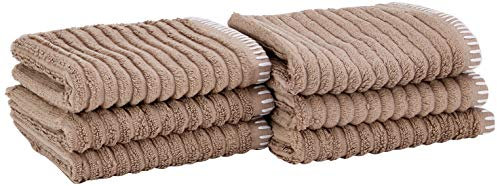 Heckett Lane Bath Guest Towel, Baumwolle Bambus, Taupe, 30 x 50 cm, 6