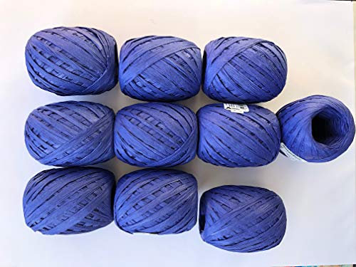 Stewo Raffia Bast Geschenkband 30m Knäul XXL 7mm, Color:blau