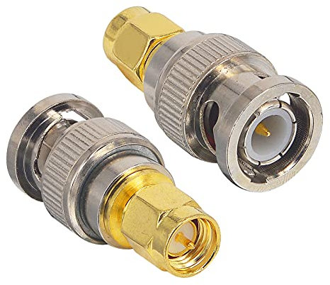 Boobrie SMA Male to BNC Male RF Coax Adapter BNC to SMA Jack Connector for SDR Ham Radio Baofeng UV 5R uv82 V-5r5 Two Way Handheld Radio Pack of 2