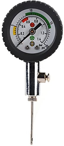T best Ball-Manometer, tragbares Fußball-Basketball-Volleyball-Fußball-Zeiger-Manometer Innendruck-Messtabelle Professionelles Metallgas-Manometer
