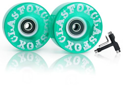 CLAS FOX Ruedas de Patines 78A para Interiores o Exteriores de 65 x 35 mm con rodamientos ABEC-9, 8 Unidades (Verde)