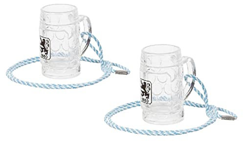 TSV 1860 München - Schnapsglas mit Kordel - 2er Set, Schnapsseidel, Glas - Plus Lesezeichen Wir lieben Fußball