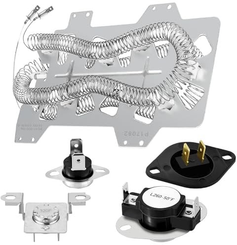 Kosiy DC47-00019A Dryer Heating Element for Samsung, DC47-00018A & DC96-00887A & DC47-00016A & DC32-00007 Thermal Fuse, Thermostat Dryer Parts, Replace for PS2038533, AP4201899 and 35001247 by TOMOON