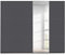 Rauch Möbel Santiago Armoire à portes coulissantes en gris-métallique avec miroir, 2 portes, incl. lot d'accessoires Basic 3 tringle à habits, 3 étagères, LxHxP 261x210x59 cm