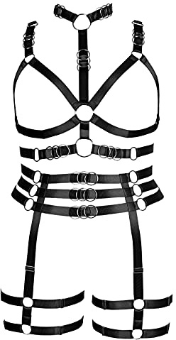 BYDHSS Plus size Plump Garter belt set Full body harness for women Lingerie cage Punk Large size Festival rave Gothic bra Halloween