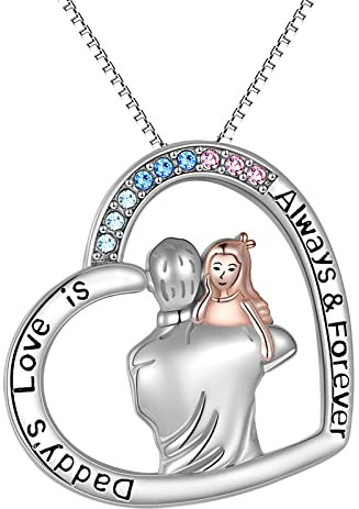 VONALA Vater Tochter Kette Daddy's love is Always & Forever 925 Sterlingsilber Infinity Love Herz Anhänger Halskette Schmuck Geburtstag Geschenk