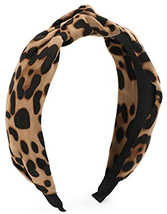Leopard Print Headband for Women Girls - Wide Striped Knotted Bow Headbands Cheetah Hairband Hair Hoops Accessories Bow Cross Head Band Wrap