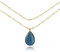 Ajustable Catena Sfera con Pendente a Goccia Lungo Elegante; Gioielli per Donne (Stile 10 - Blu Scuro Oro)