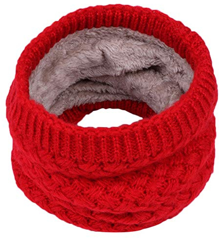 Loop Schal Kinder Baby Schal Jungen Mädchen Schlauchschal Halstuch Nackenwärmer Schals Winter Autumn Frühling Baumwolle Säugling Turban Winddicht Warm Bandana Kopftuch (Rot, Einheitsgröße)