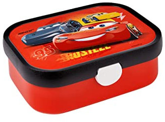 Mepal - Lunchbox Campus - Bento Lunchbox für Kinder - Brotdose mit Bento-Fach & Gabel - Meal Prep Box mit Clip-Verschluss - BPA-frei & Spülmaschinenfest - 750 ml - Cars