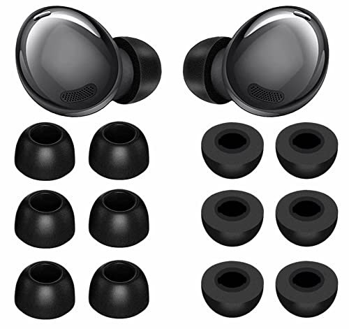 Samsung Galaxy Buds 2 Pro Ear Tips - Medium Size Memory Foam, Noise Reducing Comfortable Earbuds - Black