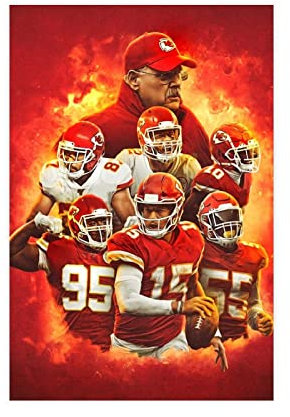 Kunstwerk Malerei Leinwanddrucke Kein Rahmen Tyreek Hill Patrick Mahomes Travis Kelce Poster Leinwand Schlafzimmer Wandbild Büro Zimmer Dekoration Geschenke 30x50cm