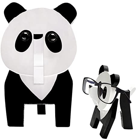 Supporto per occhiali in legno, creativo e carino, espositore per occhiali 3D in legno, divertente animale, accessorio da scrivania, decorazione per casa e ufficio, regalo di compleanno (panda)