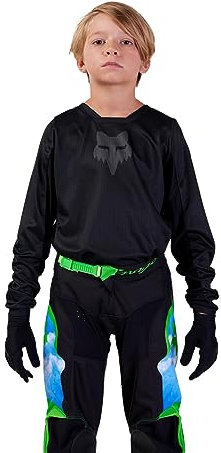 Fox Racing Yth Blackout Jersey Windbreaker Unisex Kinder, Schwarz, L