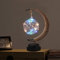 HFHungkeong LED Styling Lampe Eisen Nachtlicht 3D-magische Mondlampe LED Ramadan Lampe Stern und Mond Nachtlicht dekorative Lampe LED Tischlampe Heimdekorationslampe (Runde Kugel bunt)