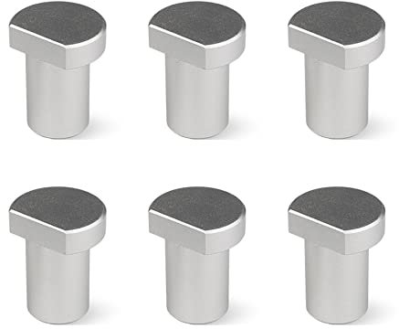 6 Stück Spannbacken zum Flachspannen I Aluminiumlegierung Bankklemme zum Flachspannen an Allen Tischen mit 19-mm-Bohrungen (19 mm, silberfarben)