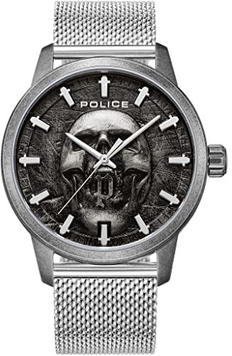 Police Herren Analog Quarz Uhr mit Edelstahl Armband PEWJG0005505