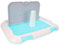Toilette pour Chien, bac à litière pour Chien avec déflecteur de Pipi, pour Garder Les Pattes sèches et Le Sol, bac à litière pour Chien pour l'intérieur et l'extérieur. (Bleu)