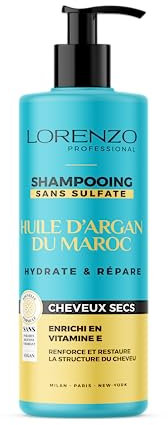 Sulfatfreies Shampoo mit Arganöl aus Marokko (Trockenes Haar) 500 ml Lorenzo Professional