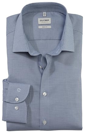 OLYMP Herren Businesshemd Langarm Level.Five.Body.fit,Einfarbig,Body fit,New York Kent-2,bleu 11,41
