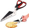 Multifunctional Pizza Cutter with Detachable Pizza Shovel - Kitchen Scissors with Food Grade Stainless Steel Blade (Black & Red)