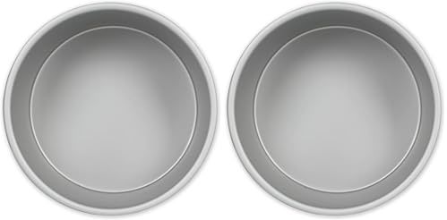 PME RND062 Anodised Aluminium Round Cake Pan 6 x 2-Inch Deep, Silver (Pack of 2)