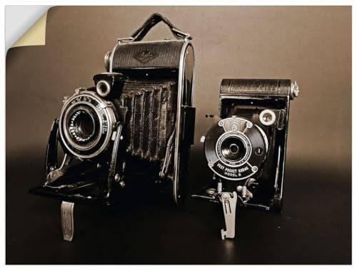 ARTland Wandbild selbstklebende Vinylfolie 40x30 cm Wandtattoo Fotografie Kamera Fotoapparat Agfa Billy Vest Pocket Kodak Vintage Retro U4VA