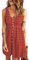 AUSELILY Sommerkleid Damen Casual Button Down Mini Kleid Cute V Neck Strandkleid mit Taschen Polka Dot Rot Weiß M