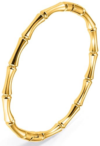 Tidefire Edelstahl Bambus Design Armband Titan Stahl Armband (692 Bambus Gold)