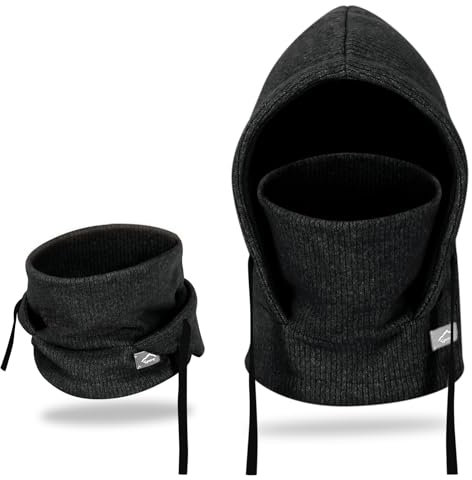 AYPOW Kinder Winter Thermo Fleece Sturmhaube 4-10 Jahre, Multifunktionale Winddichte Gesichtsmaske Skimaske, Warme Strick Fleece Mütze Kapuze Halswärmer Schal für Jungen Mädchen Outdoor-Aktivitäten