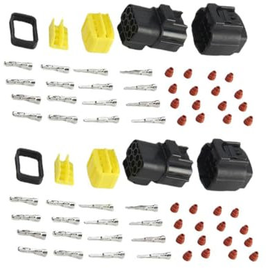 CGEAMDY 2 Pièces Connecteur Imperméable, Voiture Fil Electrique Etanche Connecteur Terminal Set, 8 Broches Connecteur Étanche Électrique, pour Bateau Camion Auto Scooter Véhicules, Moto Accessoires