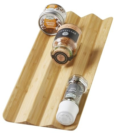 Orga-Box Bambus Gewürzeinsatz 436 x 165 x 20 mm anthrazit | für ORGA-BOX 3 Besteckeinsätze ab 491 mm (600 mm Korpusbreite) Holz Gewürzdoseneinsatz