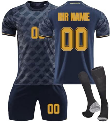 Generic Trikot Personalisiert Kinder Trikot mit Eigenem Namen & Nummer Fußball Trikots Shorts Socken Set für Kinder Erwachsene, Fussball Trikot Trainingsanzug Jungen Herren