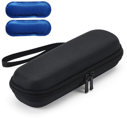 Geaanen Insulin Kühltasche,Insulin Pen Tasche,Medikamenten Kühltasche,Diabetes Tasche,Insulin Tragbare Kühltasche, Wasserdicht,Temperaturisolierend und Verschleißfest (Schwarz, + Eisstreifen*2)