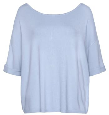 VIVANCE Damen Kurzarmpullover hellblau 44/46