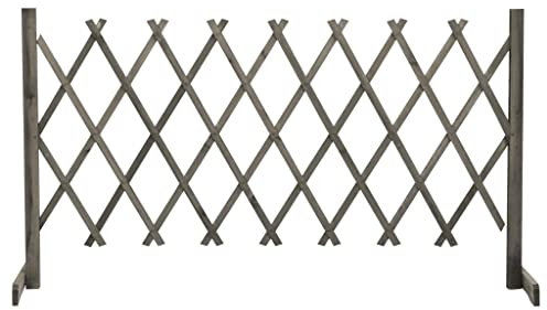 Treillis de jardin gris - 150 x 80 cm - En bois massif
