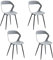 JZGORC Lot de 4 Chaises de Salle à Manger Nordiques, Chaises de Cuisine, avec Pieds de Chaise en Métal, Grand Design de Dossier évidé, idéal pour Salon, Salle de Détente - Gris + Noir