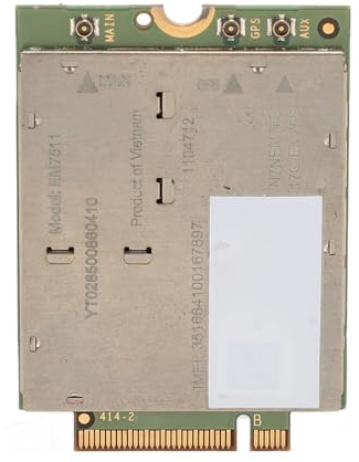 EM7511-Karte, 4G-Modul-Netzwerkkarte, 4G LTE WWAN NGFF-Modul, 600 Mbit/s Download, 150 Mbit/s Upload-Geschwindigkeit, 3G-Bänder, USB 3.0, USB 2.0, SIM-Anschluss, für PC-Laptops