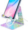 Tomorotec Acrylic Cell Phone Stand, Portable Phone Holder for Desk Non-Slip Desktop 4-8’’ Smartphones Holder Compatible with iPhone Samsung Galaxy Pixel Phone Cradle Dock Home Office (Iridescent Wave)