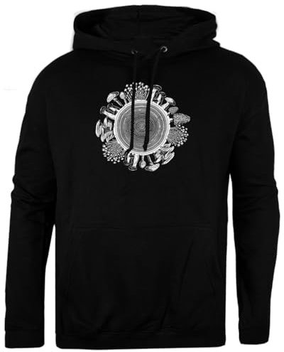 Pinitotee Pilzring Schwarzer Unisex-Pullover, Normaler Kapuzenpullover