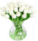 JUSTOYOU 40 Künstliche Tulpen Blumen,Fake Real Touch Latex Tulpe, Faux Blume Tulpe Hochzeit Sträuße für Hochzeit Home Garten Dekoration(weiß)
