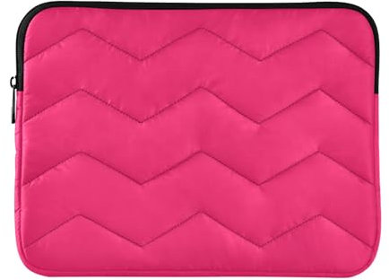 Hot Pink Quilted Laptop Sleeve 15-16 Inch, Computer Carrying Bag Laptop Protective Case Laptop Briefcase