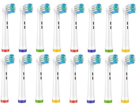 Cosity 16 Stück Aufsteckbürsten kompatibel mit OralB und Braun Elektrische Zahnbürsten Pro, Vitality, Genius, Professional Care, Smart, Triumph, Trizone, AdvancePower Series, Weiß