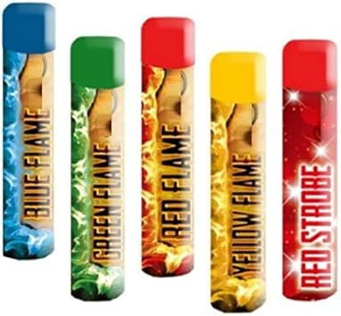 h2i Bengalo - Bengalfeuer | 5 St. | Color Mix | 40 s | Kraftvolle Handfackel für spektakuläre Lichteffekte | Leuchtfackel & Lanzenlicht mit heller Flamme & Rauch | Ideal für Partys & Events |i| Kat F1
