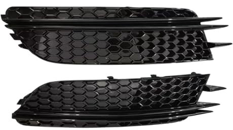 MpTuned Auto Nebelscheinwerfer Abdeckung kompatible für Audi A6 S6 C7 2011-2014 pre-facelift,Kühlergrill Abdeckung glänzend schwarz Lampe Rahmen Frontstoßstange Gitter Blende Zubehör