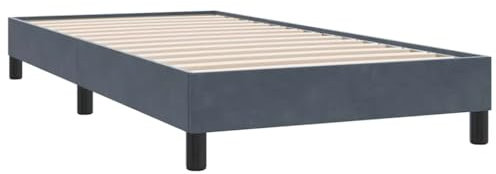 vidaXL Cadre de lit sans Matelas Gris foncé 90x220 cm Velours, lit, sommier, lit en Velours, Meuble de Chambre à Coucher, lit Simple, lit rembourré
